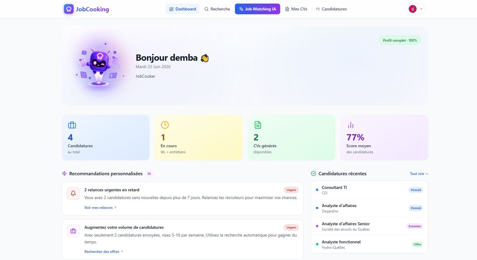 Génération de CV par IA